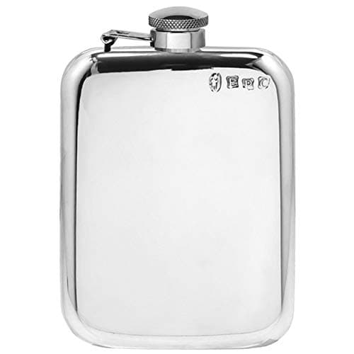 English Pewter Company Traditional Pewter Hip Flask with Captive Top, 6 oz