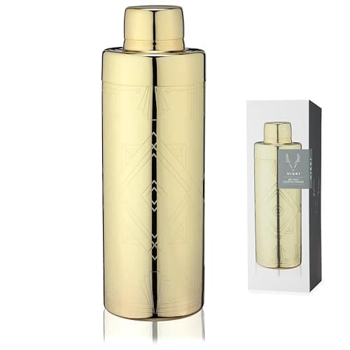 Viski Art Deco Gold Cocktail Shaker, 24 oz (10287)