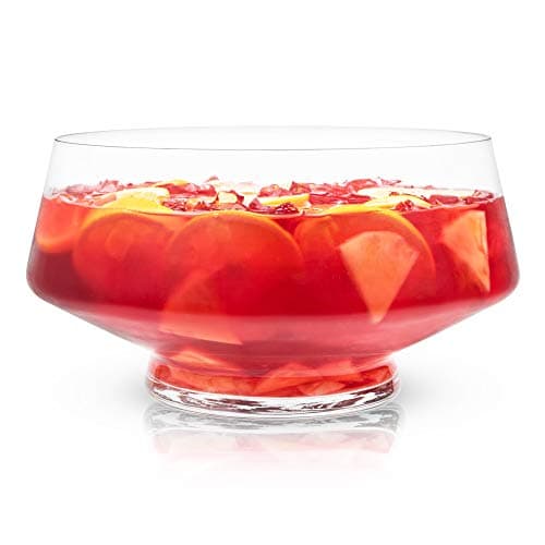 Viski Footed Glass Punch Bowl, 2.5 Gallon