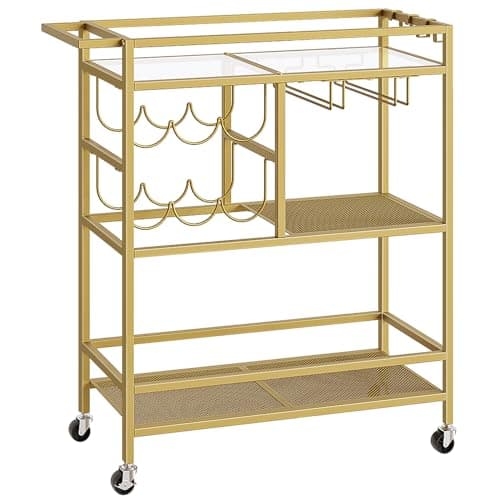 MAHANCRIS 3-Tier Gold Bar Cart (RCJ61B01)