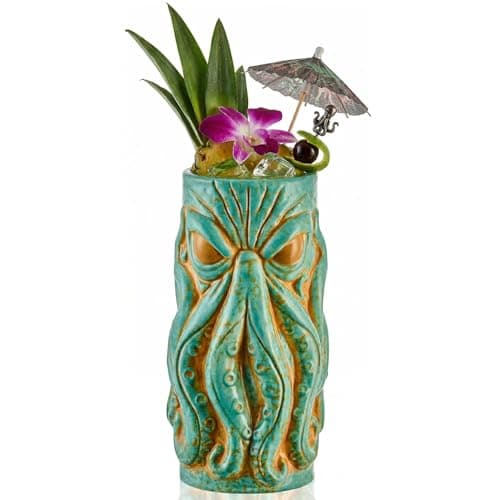 Burns Glass Kraken Ceramic Tiki Mug, 18 oz