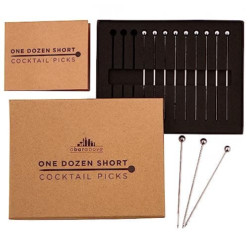 A Bar Above Stainless Steel Cocktail Picks, 4 in, Set of 12