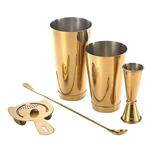 Barfly Basics Cocktail Set, 5-Piece, Gold Plated (M37101GD)