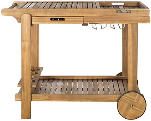 Safavieh Orland Outdoor Wood Tea Trolley Cart, 39"